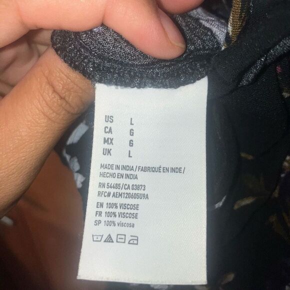 403. American eagle floral v neck jumpsuit size large - Picture 9 of 11